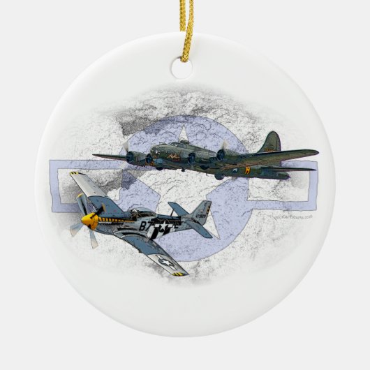 P-51 Mustang-vliegescorte Keramisch Ornament (Voorkant)