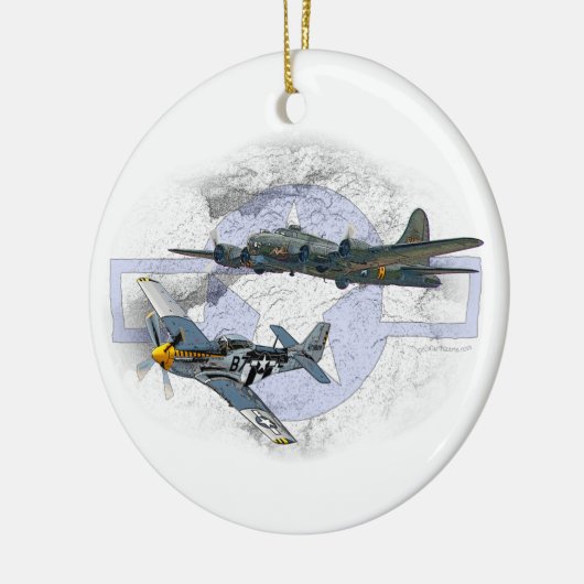 P-51 Mustang-vliegescorte Keramisch Ornament (Links)