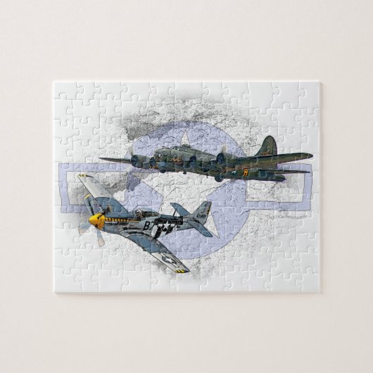 P-51 Mustang-vliegescorte Legpuzzel (Horizontaal)