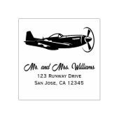 P-51 Mustang Vliegtuig Cool Pilot Fun Aviation Rubberstempel (Afrduk)