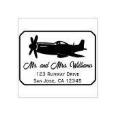 P-51 Mustang Vliegtuig Cool Pilot Fun Aviation Rubberstempel (Afrduk)