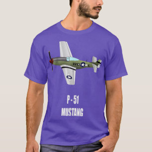 P-51 MUSTANG WORLD WAR II MILITAIR SHIRT VLIEGTUIG