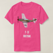 P-51 MUSTANG WORLD WAR II MILITARY AIRPLANE SHIRT  (Design voorkant)