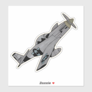 P-51 Mustang, WW2 Fighter Vliegtuig Sticker