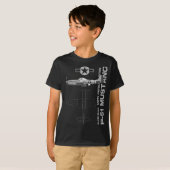 P-51 Mustang WWII gevechtsvliegtuigprofiel T-shirt (Voorkant volledig)