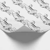 P-51 MUSTANG zwart-wit Cadeaupapier (Hoek)