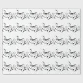 P-51 MUSTANG zwart-wit Cadeaupapier (Vlak)