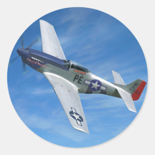 P-51D "Cripes A' Mighty" Ronde Sticker