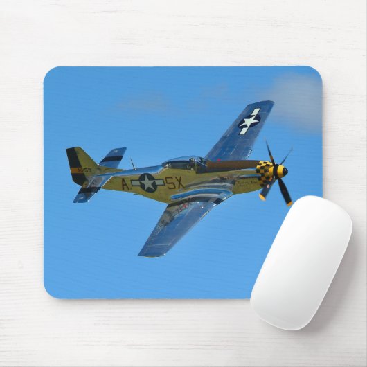 P-51D-mosterd-1 Muismat (Met muis)