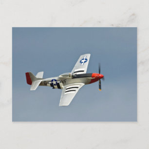 P-51D Mustang Fighter met D-Day-markeringen Briefkaart
