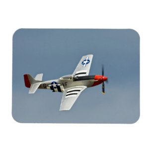 P-51D Mustang Fighter met D-Day-markeringen Magneet
