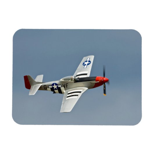 P-51D Mustang Fighter met D-Day-markeringen Magneet (Horizontaal)