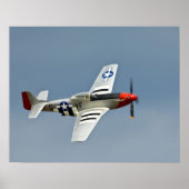 P-51D Mustang Fighter met D-Day-markeringen Poster (Voorkant)
