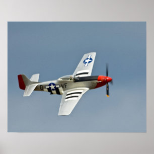 P-51D Mustang Fighter met D-Day-markeringen Poster
