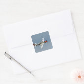 P-51D Mustang Fighter met D-Day-markeringen Vierkante Sticker (Envelop)