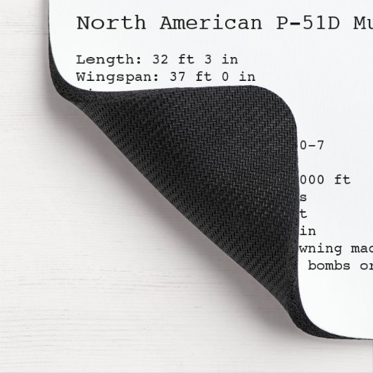 P-51D Mustang mousepad Muismat (Hoek)