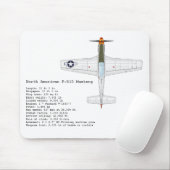 P-51D Mustang mousepad Muismat (Met muis)