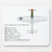 P-51D Mustang mousepad Muismat (Voorkant)