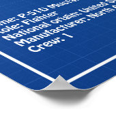 P-51D Mustang - Vliegtuigblauwdruk AD Poster (Hoek)