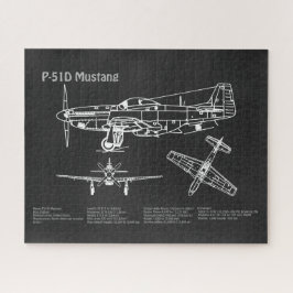 P-51D Mustang - Vliegtuigblauwdruk PD Legpuzzel