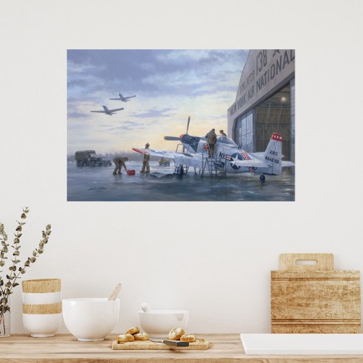 P-51's on Runway Alert poster 24"x36 (Keuken)