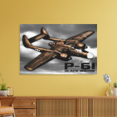 P-61 zwarte weduwe canvas afdruk (Insitu (Woonkamer))