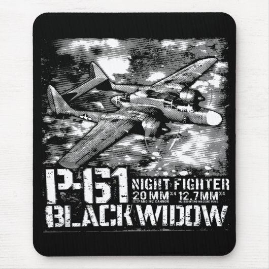 P-61 zwarte weduwe muismat (Voorkant)