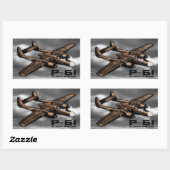 P-61 zwarte weduwe rechthoekige sticker (Vel)