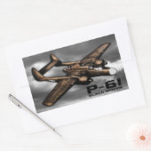 P-61 zwarte weduwe rechthoekige sticker (Envelop)