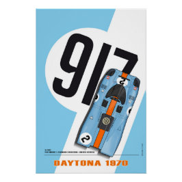 P 917 Rodriguez-Kinnunen Blue Daytona 1970 Perfect Poster