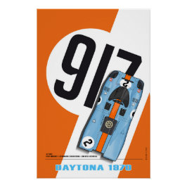 P 917 Rodriguez-Kinnunen Orange Daytona 1970 Perfect Poster