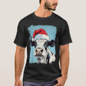 P Art Colorful Cow Christmas  T-shirt (Voorkant)
