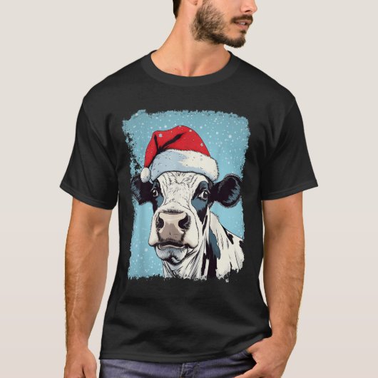 P Art Colorful Cow Christmas  T-shirt (Voorkant)