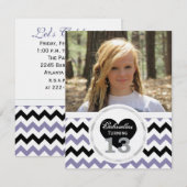 P & B Chevron Pattern 13th Birthday Invitation Kaart (Voorkant / Achterkant)