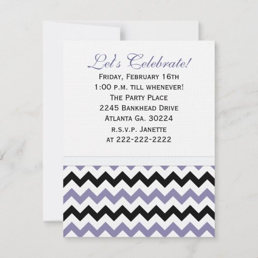 P & B Chevron Pattern 13th Birthday Invitation Kaart (Achterkant)
