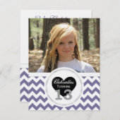 P & B Chevron Pattern 13th Birthday Invitation Kaart (Voorkant / Achterkant)