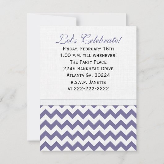 P & B Chevron Pattern 13th Birthday Invitation Kaart (Achterkant)
