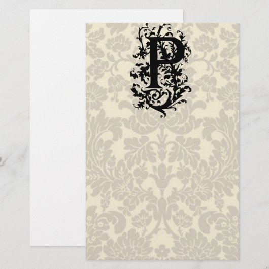 P Barokmonogram Briefpapier (Voorkant / Achterkant)
