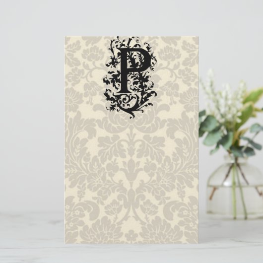 P Barokmonogram Briefpapier (Staand voorkant)