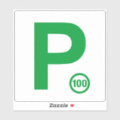 P Bord 100 Witte / Groene Sticker (Vel)