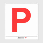 P Bord wit / rode Sticker (Vel)