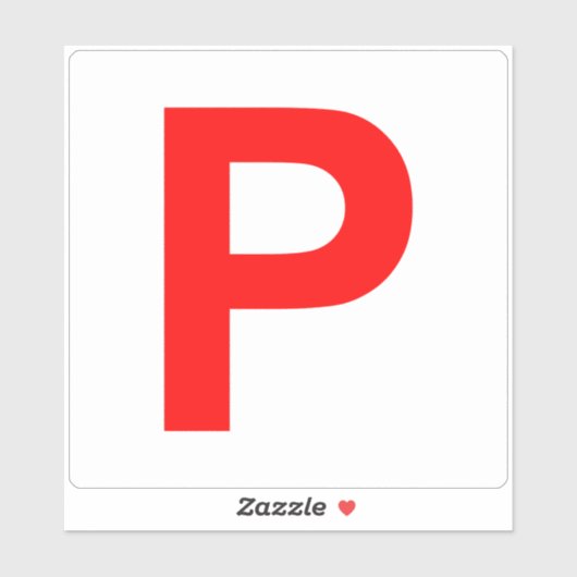 P Bord wit / rode Sticker (Vel)