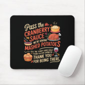 P De Cranberry-saus Grappige Thanksgiving Lange Mo Muismat (Met muis)