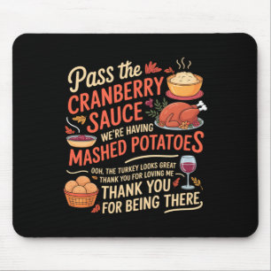 P De Cranberry-saus Grappige Thanksgiving Lange Mo Muismat
