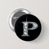 "P" Diamond Bling Button (Voorkant /achterkant)