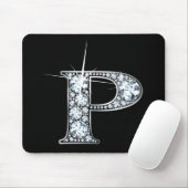 "P" Diamond Bling Mousepad Muismat (Met muis)