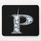 "P" Diamond Bling Mousepad Muismat (Voorkant)