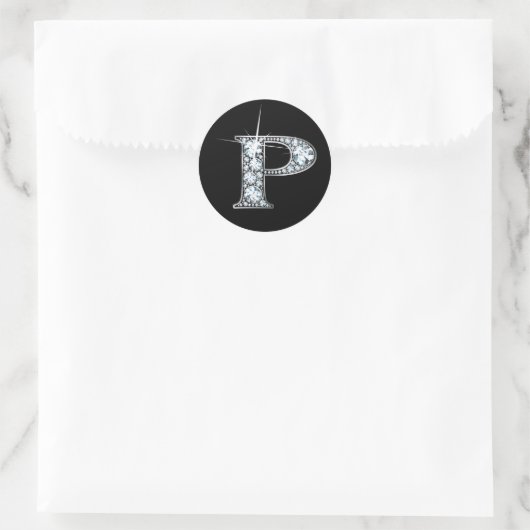 "P" Diamond Bling Sticker (Tas)