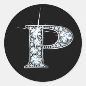 "P" Diamond Bling Sticker (Voorkant)