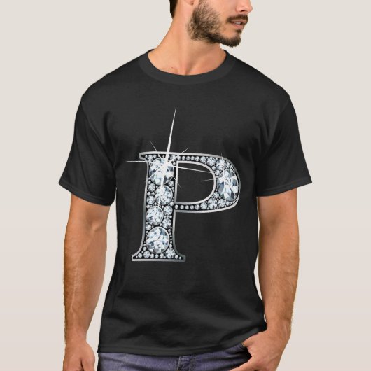 "P" Diamond Bling T-Shirt (Voorkant)